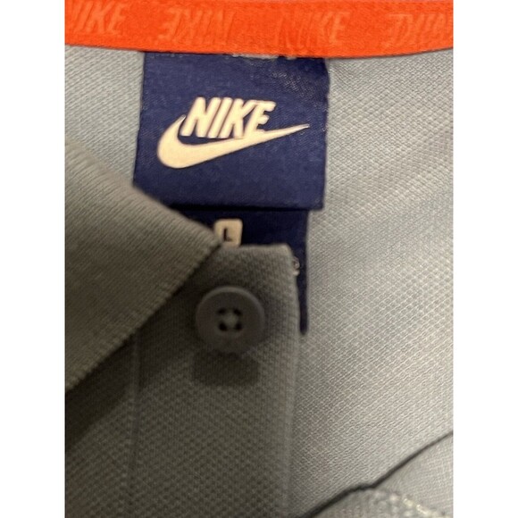 Nike 3 Tone Striped Short Sleeve Polo Shirt Men's Large Blue/Red Color Block - Picture 7 of 8